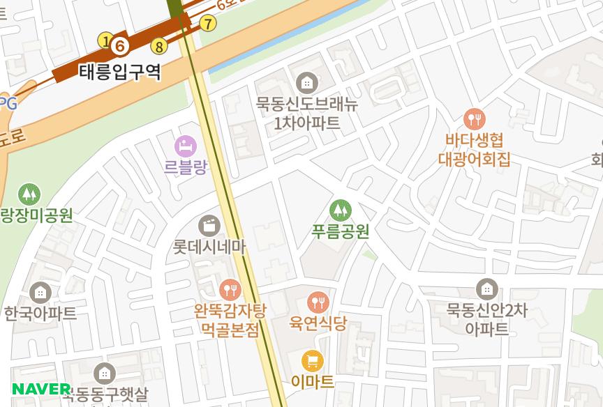 서울특별시 중랑구 묵동 세이지움태릉입구역 위치·실거래 시세 지도